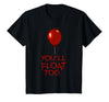 Halloween Funny Trick or Treat Shirt for Kids TeeZ Kids You'll Float Too Costume Halloween Shirts Boys Girls T-Shirt - Black