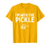 Funny Halloween Costume Holiday Party Gift I'm with The Pickle Funny Halloween Costume Matching Couples T-Shirt - Golden