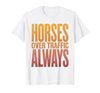 Mademark Horses Over Traffic Always Equestrian Design T-Shirt - Men - White