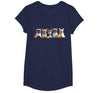 Funny Ghost Dog Halloween Girls Kids Cute French Bulldog Halloween Costume Frenchie Dog Ghost T-Shirt - Navy Blue