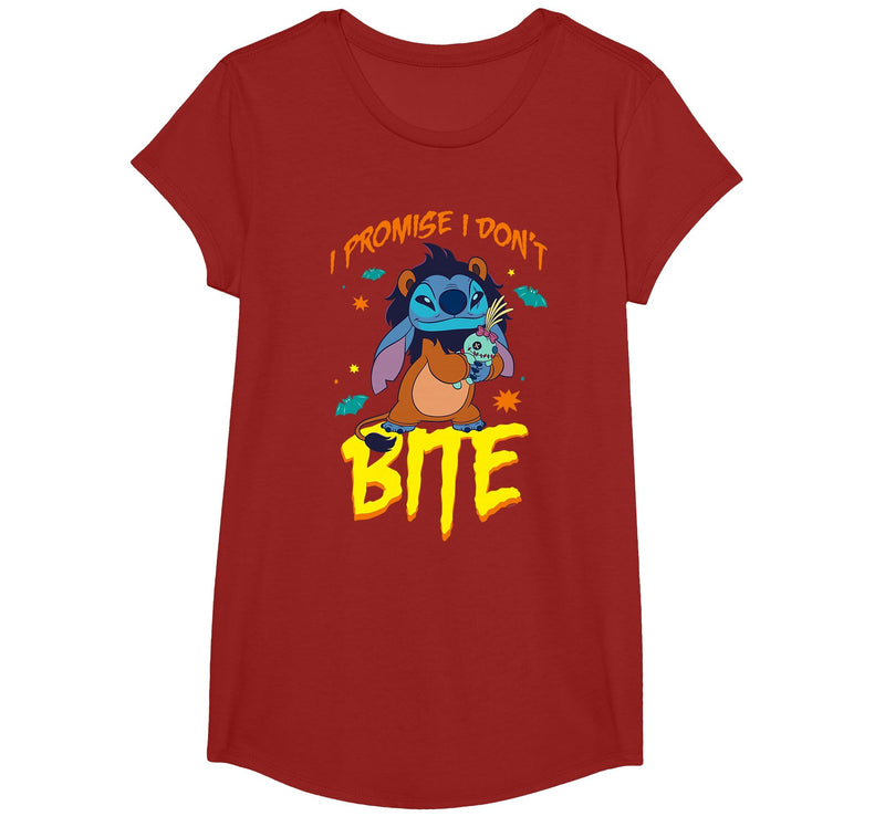 Disney Stitch Scar Costume I Promise I Don't Bite Halloween T-Shirt - Cranberry Red