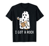 Funny Halloween Vibes Trick Or Treating I Got A Rock Funny Halloween Trick Or Treating Ghost T-Shirt - Black