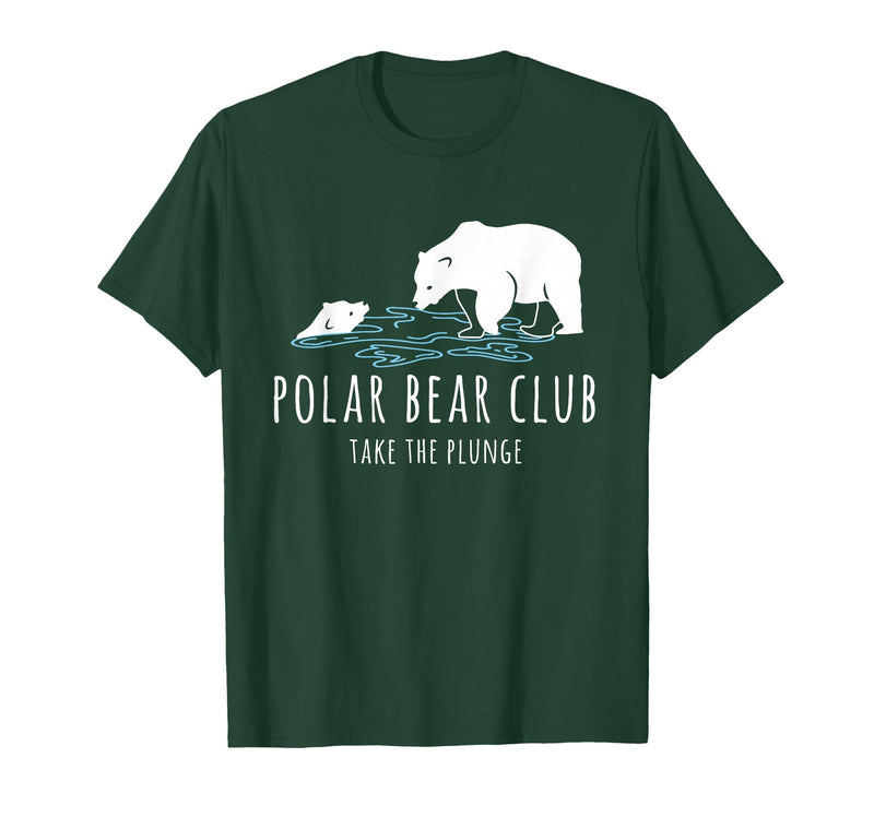 Global Warming Awareness Arctic Winter Ice Polar Bear Club Take The Plunge Ice Bear T-Shirt - Dark Green