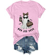 WQFQW Boo JEE 2026 Ghost Funny Halloween Leopard Print Ghost Shirt for Women - Pink