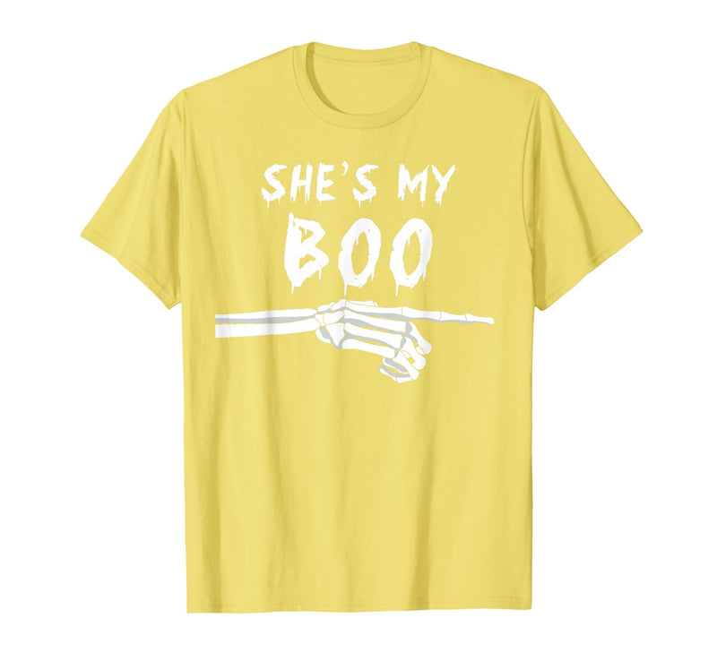 Miftees Matching Halloween Tees She's My Boo Matching Halloween Costume She's My Boo T-Shirt - Lemon Yellow