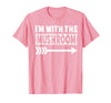 Funny Lazy & Easy Halloween Couple Costume Tee I'm with The Mushroom Halloween Costume Mushroom Halloween T-Shirt - Pink