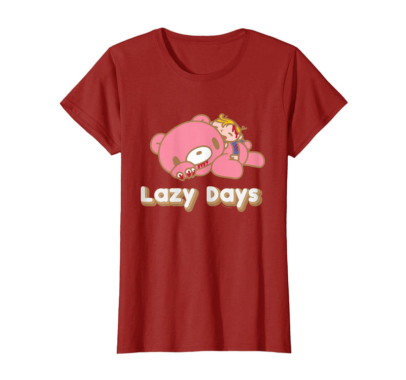 Gloomy Bear The Naughty Grizzly & Pity Lazy Days Anime T-Shirt - Cranberry Red