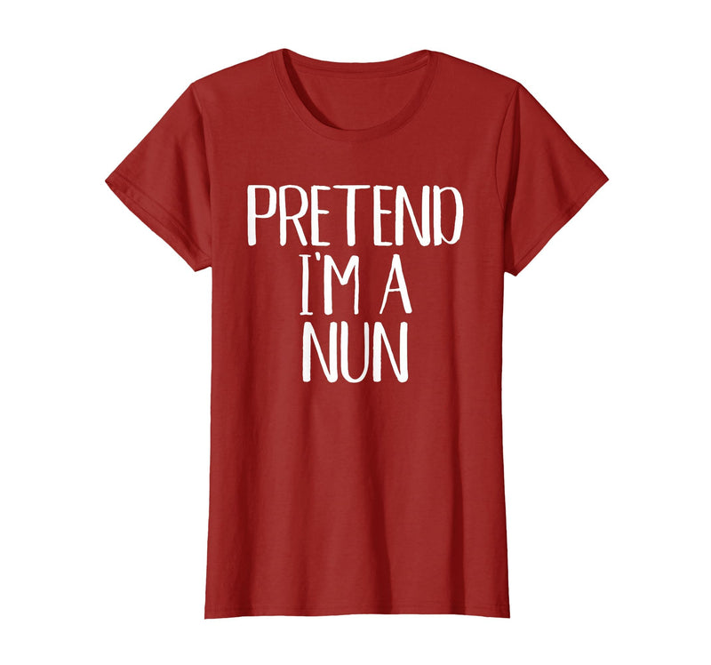 Funny Halloween Group Matching Costumes Idea Pretend I'm A Nun Costume Family Funny Halloween Party T-Shirt - Cranberry Red