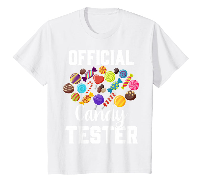 Candy Tester Sweets Lover Gifts & Apparel Official Candy Tester Halloween Costume Boys Girls Kids T-Shirt - White