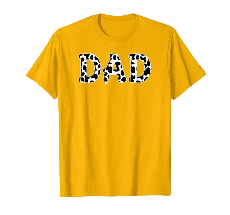 Cow Pattern Print Family Matching Birthday Apparel Cow Dad Birthday Family Matching Girl Boy Farm Birthday T-Shirt - Golden