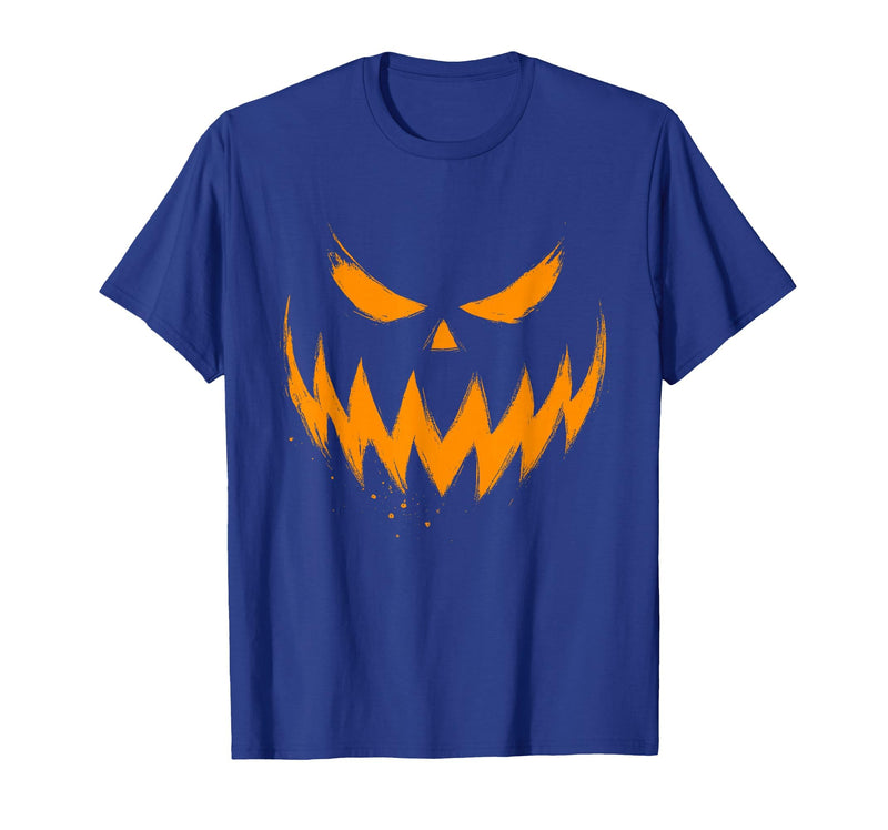 Vintage Jack o Lantern Halloween Tee Pumpkin Face Jack O Lantern Scary Carved Halloween Costume T-Shirt - Royal Blue