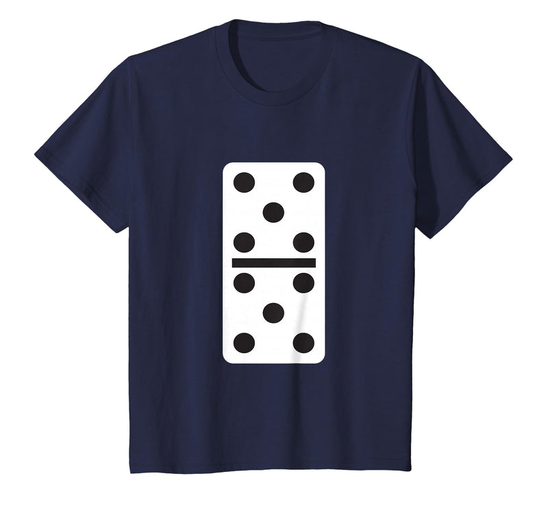 Fun and Easy Halloween Costume T-Shirts - Dominoes Double Five Dominoes Halloween Costume 5 Domino Game T-Shirt - Navy Blue