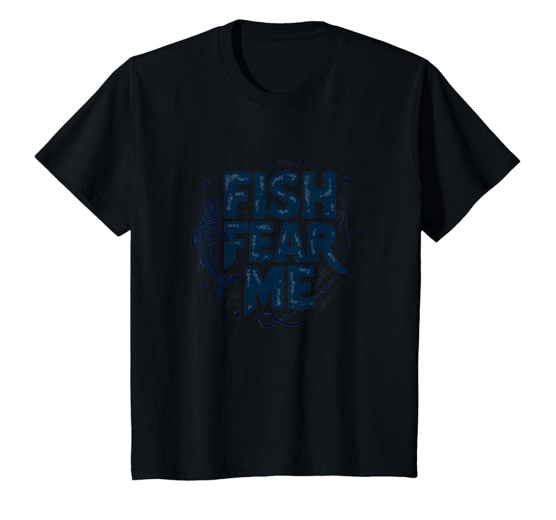 Mademark Fish Fear Me Funny Fishing for Men Angler Humor Quote T-Shirt - Black