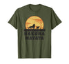 Disney The Lion King Hakuna Matata Crew Sideview Silhouettes T-Shirt, Men, Olive Green, Large - As Pictured