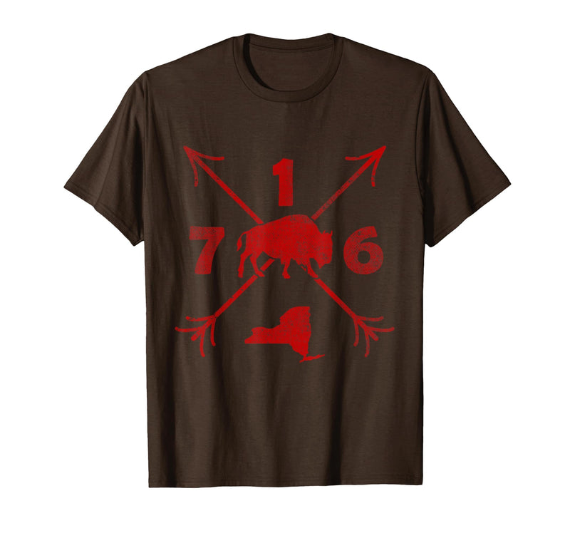 Vacation & Gift Buffalo New York by Addi Buffalo New York NY | Area Code 716 T-Shirt - Brown