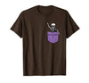 Halloween Shirts Skeleton Costume Men Women Kids Skeleton Pocket Halloween Costume Funny Skull Character T-Shirt - Brown