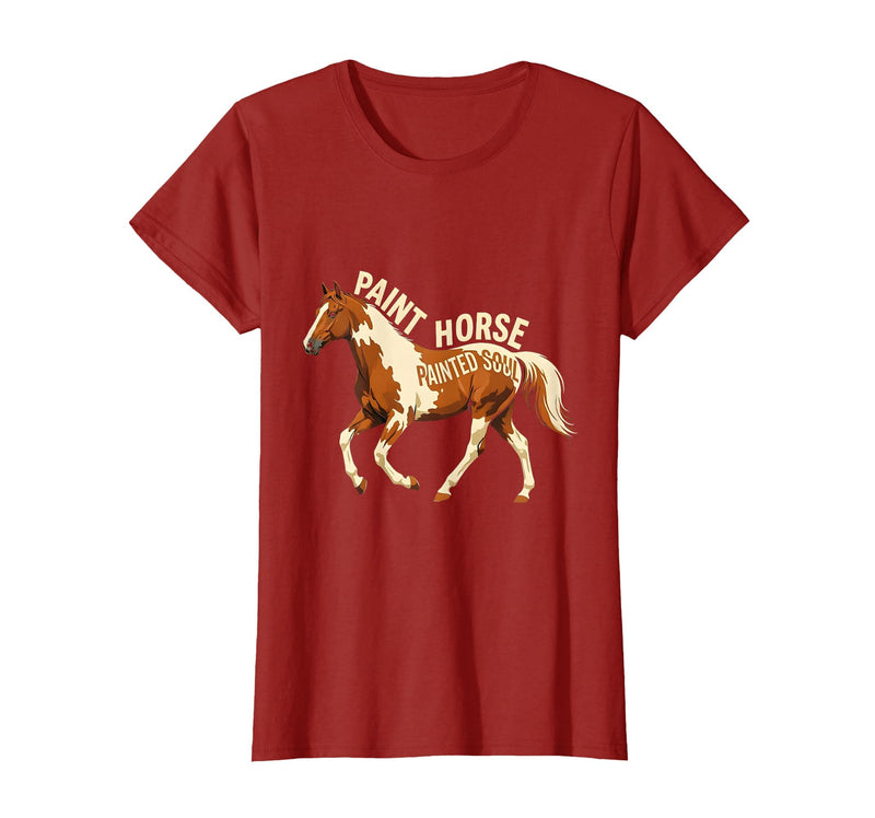 Mademark Paint Horse Painted Soul Equestrian Design T-Shirt - Cranberry Red
