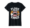 Spooky Dental Office Halloween Dental Crew Ghost Floss Your Fangs Dental Halloween Shirt Dentist Halloween T-Shirt - Black