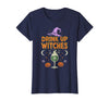 Funny Halloween Tees for Men Women Kids. Drink Up Witches Purple Hat Funny Halloween Men Women T-Shirt - Navy Blue