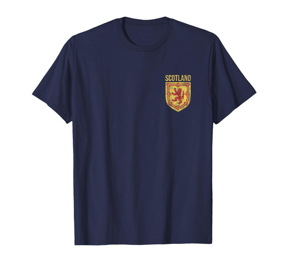 SCOTLAND COAT OF ARMS LION SCOT SCOTTISH Scottish Lion Emblem Scotland Flag Coat of ARMS Independence T-Shirt - Navy Blue