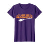 Funny Groovy Halloween Outfit I Like His Broomstick Halloween Funny Matching Couples T-Shirt - Purple