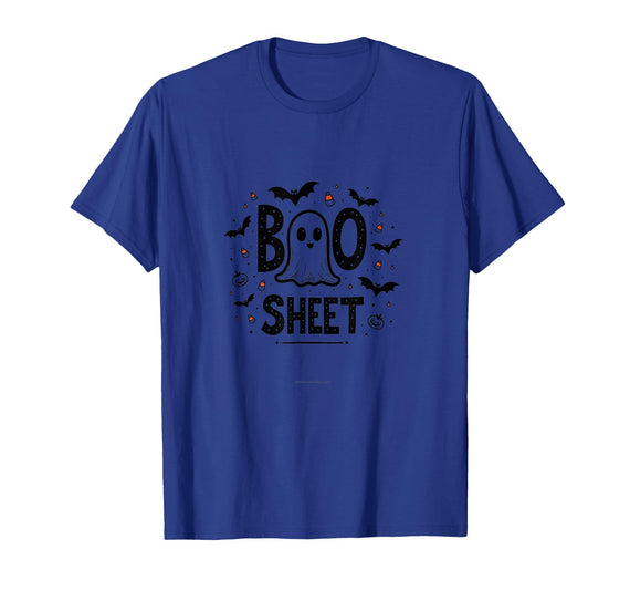 Mademark Halloween Humorous Boo Sheet Ghost Face Pun T-Shirt - Royal Blue