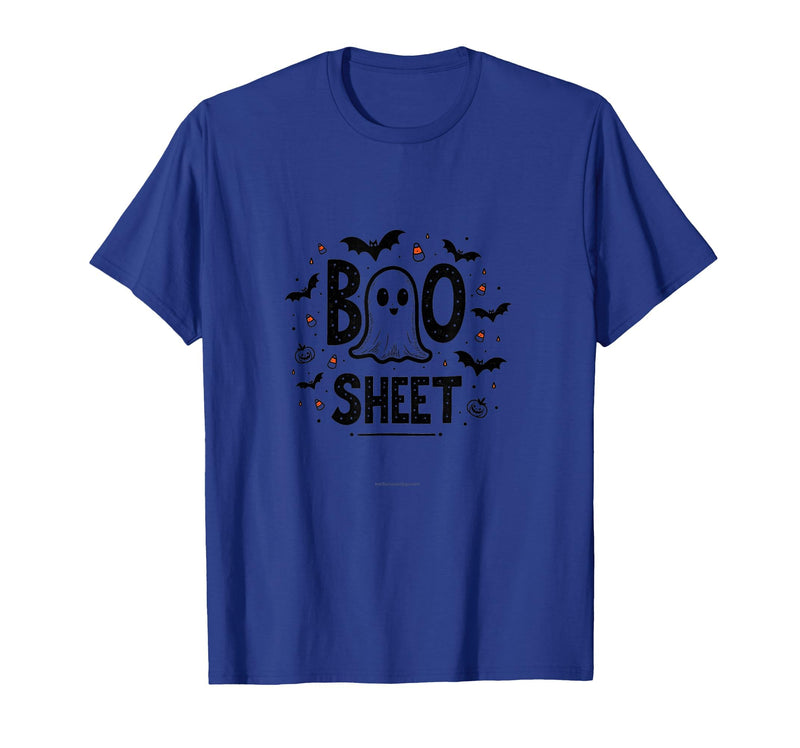 Mademark Halloween Humorous Boo Sheet Ghost Face Pun T-Shirt - Royal Blue
