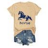 Pukcoun Horse Shirt Horse Lover V-Neck Shirt Retro Graphics T-Shirt Unisex - Khaki