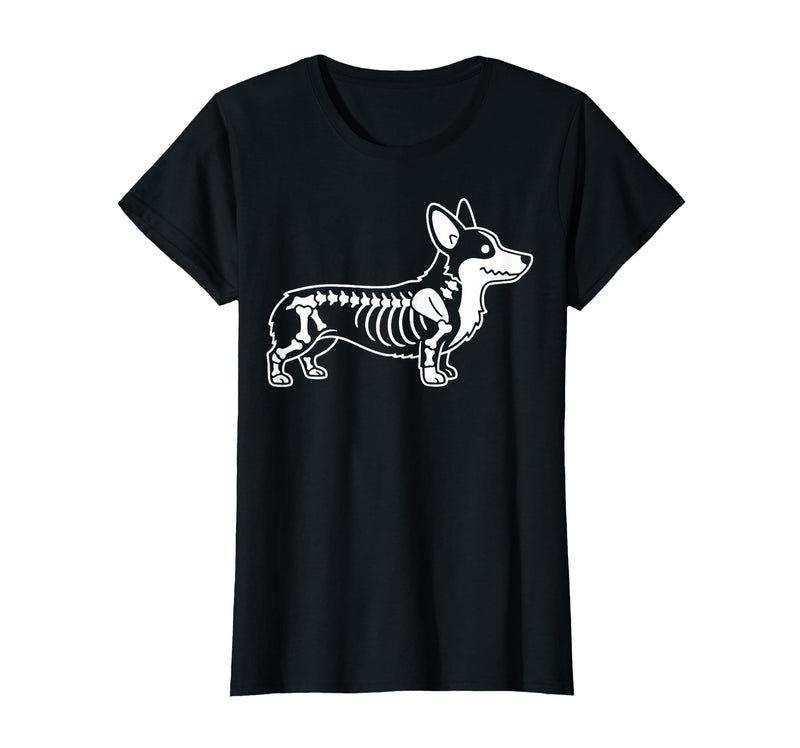 Halloween Corgi Skeleton Spooky Costume Corgi Skeleton Halloween T-Shirt - Black