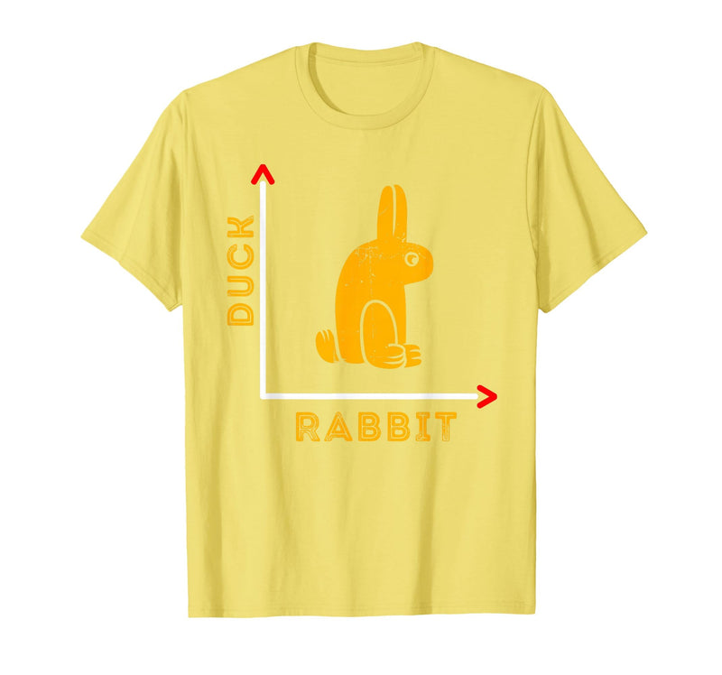 Wittgensteins Rabbit Duck Illusion Physics Nerd Math Geek T-Shirt in Lemon Yellow