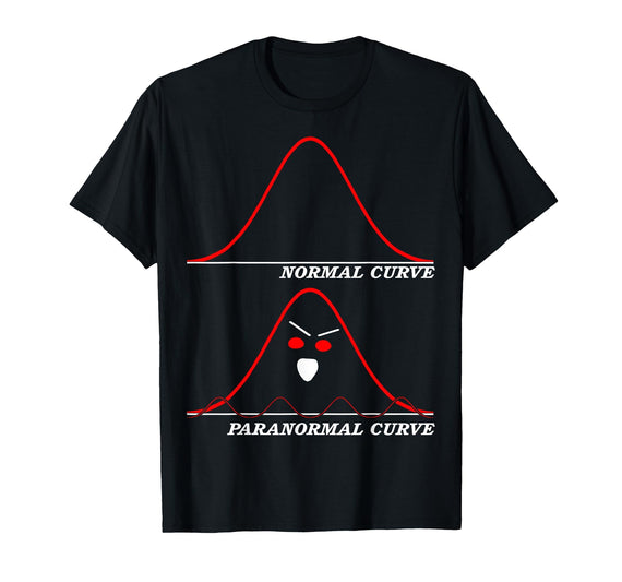 THE FUNNY MATH TEES Funny Halloween Paranormal Curve Tshirt for Math Nerds - Black