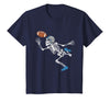 Halloween Shirts Women Men Kids Football Skeleton Halloween Player Catcher Mens Boys Kids T-Shirt - Navy Blue