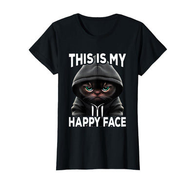 Saying Cat Gift Women Men This is My Happy Face T-Shirt