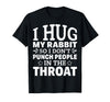 I Hug My Rabbit I Easter Bunny Design Lionhead Rabbit T-Shirt in Black