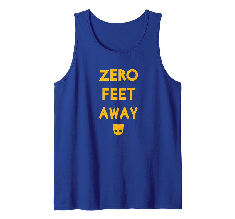 IfYouKnowYouKnow Zero 0 Feet Away Funny Gay Cruising Tank Top - Royal Blue