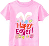 Easter Day Gift for Toddler Boy Baby Girl Tractor Loving Bunny T-Shirt in Bunny Ears-pink