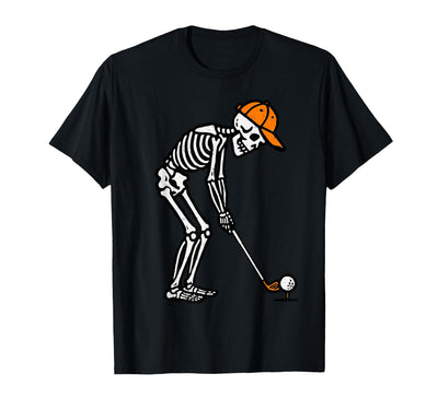Halloween Tees for Women Men Kids Skeleton Golf Halloween Golfer Costume Dad Mens Boys Kids T-Shirt