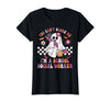 Groovy Ghost School Social Worker Halloween Shirt You Can't Scare Me I'm a School Social Worker Halloween T-Shirt - Black