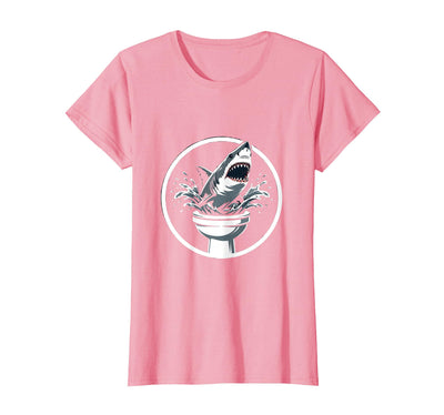 Shark Bursting Through a Toilet Bowl Graphic T-Shirt