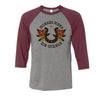TeesAndTankYou Horses Keep Me Stable Three-Quarter Raglan Sleeve Baseball Shirt Unisex - Grey/Maroon