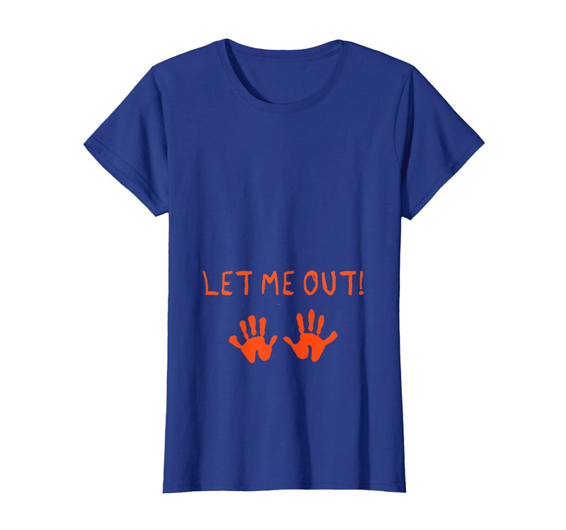 Halloween Pregnancy Costume Funny Tees Let Me Out Halloween Pregnancy Costume Baby Funny T-Shirt T-Shirt - Royal Blue