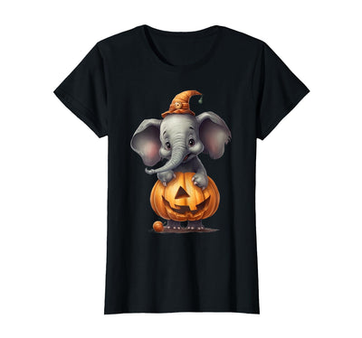 Cute Elephant Wearing A Pumpkin Halloween Cloths Cute Elephant Wearing A Pumpkin Halloween Funny Elephant T-Shirt