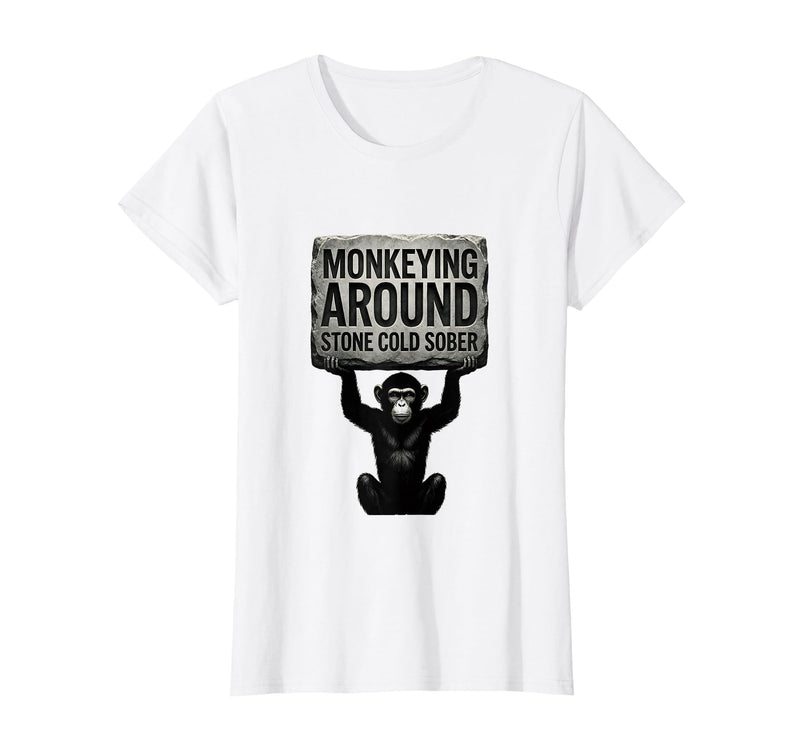 Mademark Monkeying Around Stone Cold Sober Design T-Shirt - Women - White
