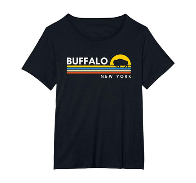 Cow Buffalo Ny New York Women Vintage Retro Souvenirs T-Shirt