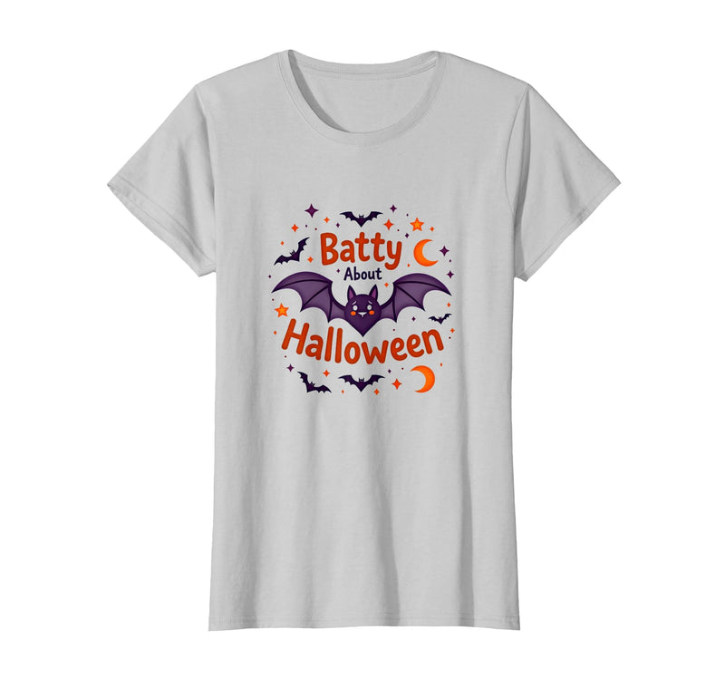 Mademark Halloween - Vampires, Zombies & Horror T-Shirt - Silver Grey-cute Family-friendly Halloween Bat - Batty About