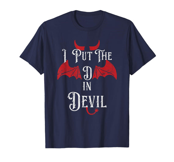 I Put the D in Devil Tees I Put the D in Devil Funny Halloween Matching Couple T-Shirt - Navy Blue