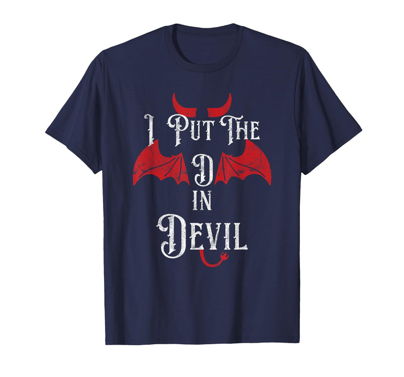 I Put the D in Devil Tees I Put the D in Devil Funny Halloween Matching Couple T-Shirt - Navy Blue