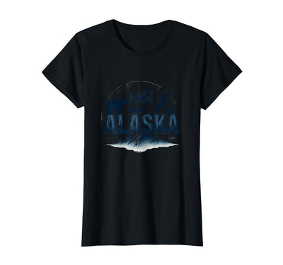 Wild Alaska Adventure: Bear, Fish, Eagle Mountain Scene T-Shirt