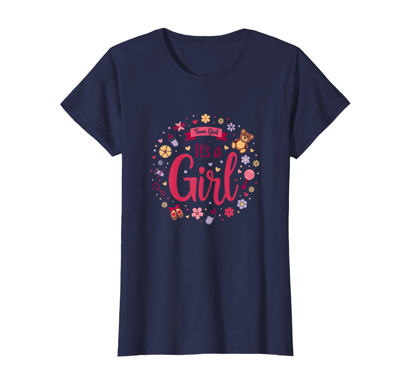 Mademark Team Girl Its a Girl Baby Shower Celebration T-Shirt - Navy Blue