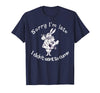 Sorry I'm Late, I Didn't Want to Come White Rabbit Watch T-Shirt in Navy Blue